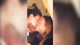 Passionate kissing between friends - Girls Kissing