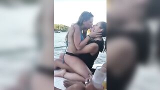 Gals Giving a kiss: Didn't know a boat could receive this juicy out of sinking.