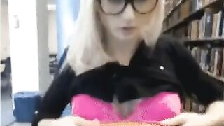 Flashing in the library - Girls with Glasses