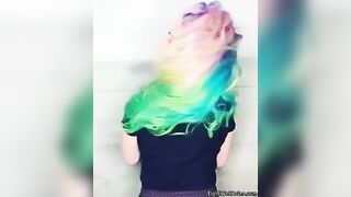Gals with Neon Hair: Rainbow hair