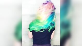 Gals with Neon Hair: Rainbow hair
