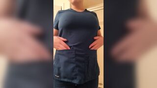 Gone Wild Scrubs: Obviously I had to do a titty drop in my scrubs ??????
