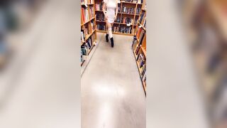 breasty petite at the bookstore